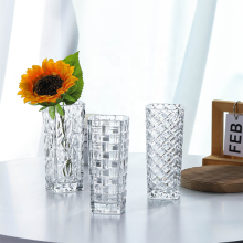 Custom Big Size Crackled Glass Vase for Plant and Wedding Decor