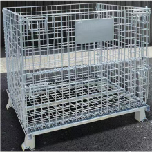 Folding Metal Wheel Storage Cage for Warehouse Logistics