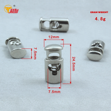 Oval Top Cylindrical Spring Cord Lock in Metal