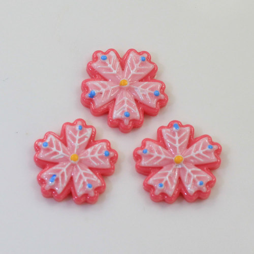 Fancy Cherry Blossom Flower Pink Major 100pcs / bag Handmade Craft Decor Spacer Mädchen Luft Kleidung Zubehör Charms