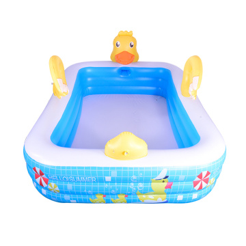 2022 New Yellow Duck Splash Inflatable Kolam Renang