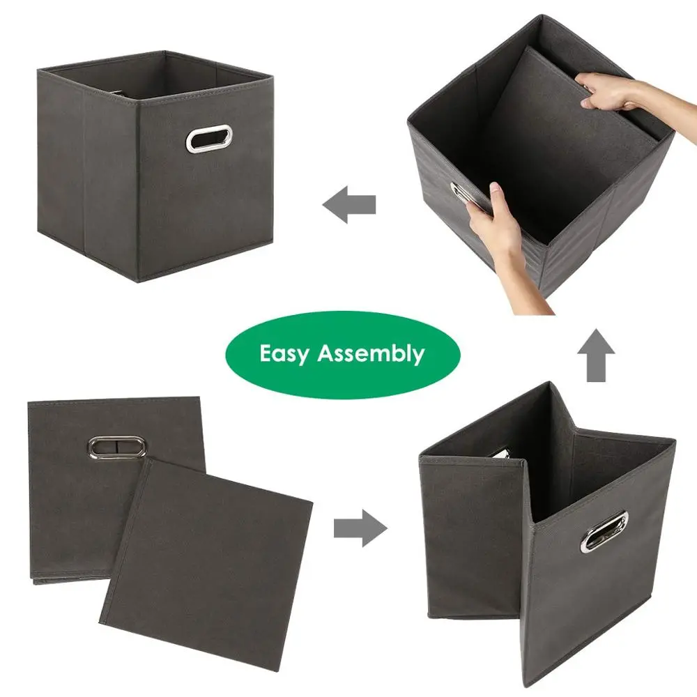 30*30*30cm Custom Logo Foldable Non Woven Fabric Box Storage Bin