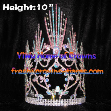 10inch Colorful Rainbow Pageant Crowns with adjustable band