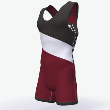 Customized sublimation printing mens wrestling singlets