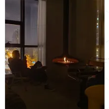 Custom Pottery Table Fireplace Modern Incense Gift Real Fyre Vented Fireplace Ball