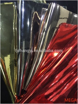 new design shiny mirror metallic patent microfiber faux leather for hot sale