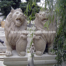 wholesale marble fengshui lion statue stone sculpture for garden decoration