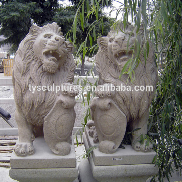 wholesale marble fengshui lion statue stone sculpture for garden decoration