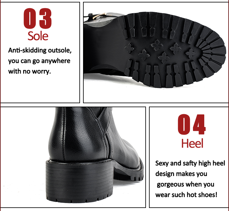 rubber sole leather material high quality boots