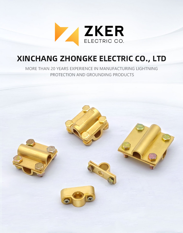 Electrical Ground Connector Brass Square Cross Clamps wire connector