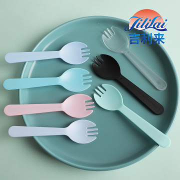 Single Piece Cutlery with Plastic Spoons