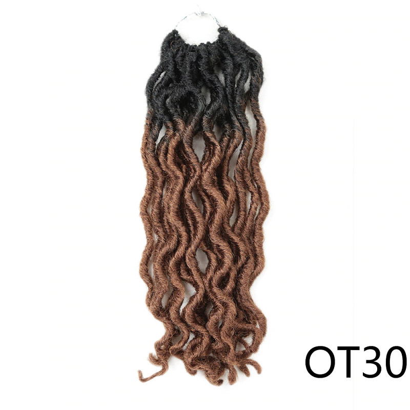 18inch Gypsy Locs Crochet Faux Nu Loc Wavy Goddess Boho Dreadlocks Twist Braiding Hair Extension Gypsy
