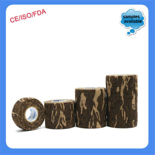 China supplier hand tear Elastic Camo cohesive Bandage sports tape