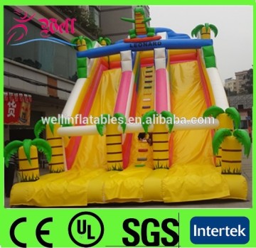 commercial inflatable double lane slip slide for sale
