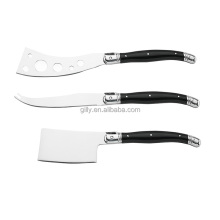 French Laguiole Cheese Knife Set with Butter Spreader, Fork, Slicer, and Cleaver