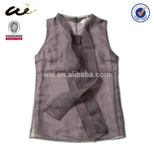 Bow front slim shape your best choice Lady's blouse