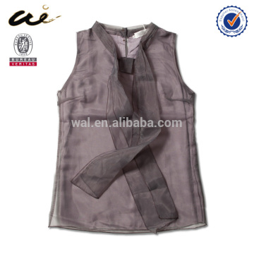 Bow front slim shape your best choice Lady's blouse