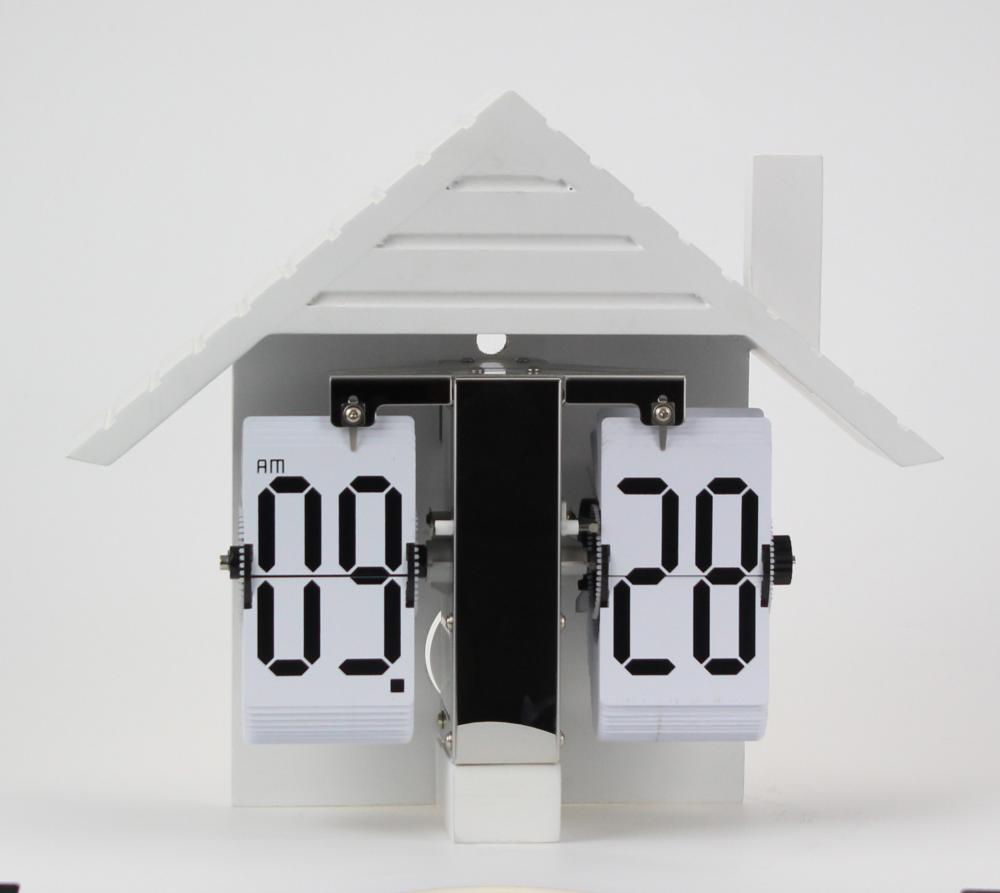 MDF House Flip Table Clock الأوروبية