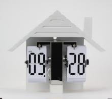 European MDF House Flip Table Clock