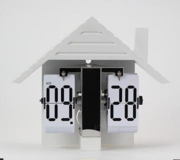 European MDF House Flip Table Clock