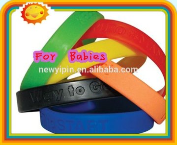 Debossed and color filled silicone bracelets with beautiful colors