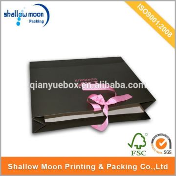 Wholesale customize black packaging paper bag