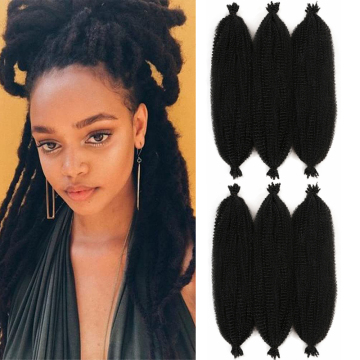 curl marley braid Soft Fluffy Long Afro Kinky Synthetic Springy Marley Crochet Twist Braiding Hair  Synthetic  Hair Extension
