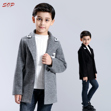 Printing child outerwear warm jackets boys winter coat boys wool coat