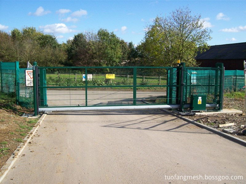 3d metal fence panels sliding gate 