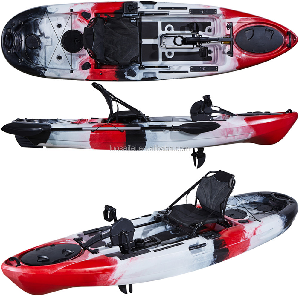 China OEM wholesale not inflatable single person sea paddle fishing kayak with aluminum frame seat for canoe pedal kayak