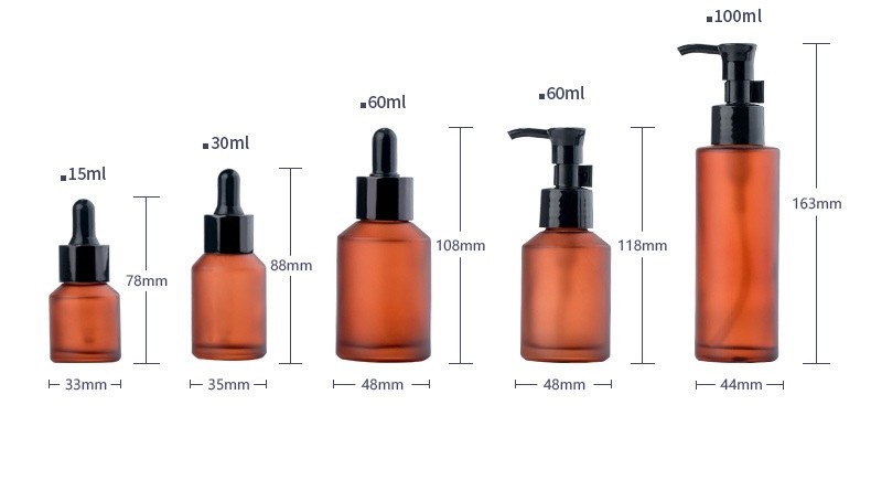 Light-proof glass spray toner water spray bottle pressure lotion oil pump bottle essential oil cosmetic pressure dropper bottle (7)