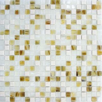 white glass stone mixed series mosaic tiles