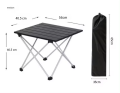 Camp Picnic Table Ultralight Roll Up Mini Aluminium Lightweight Portable pliing pliable pour randonnée extérieure en métal noir