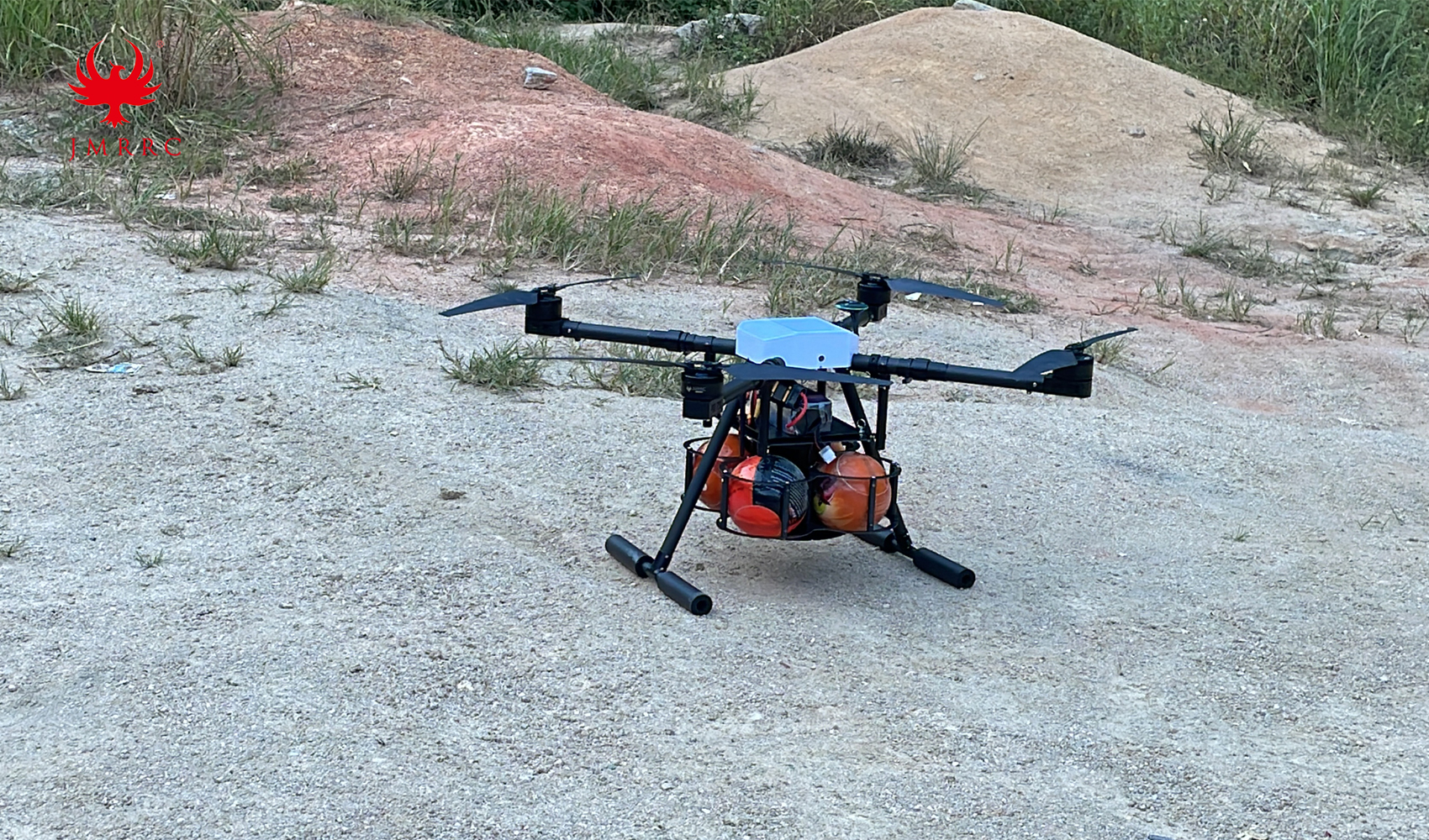 JMRRC 1100mm wheelbase Fire Extinguisher UAV Drone,Para Drop System Drone for Fire Annihilator Drone industry application UAV RC