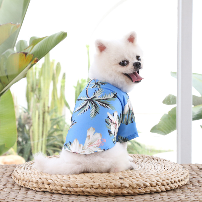 Wholesale  Dog Hawaiian Shirts Style Cotton and Linen Pet Big Dog Clothes Shirt Cat Shirt 5xl Grande