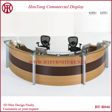 glossy baking paint round curved shop reception desk