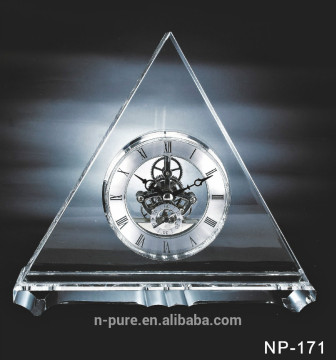 Luxury Pyramid Crystal Clock