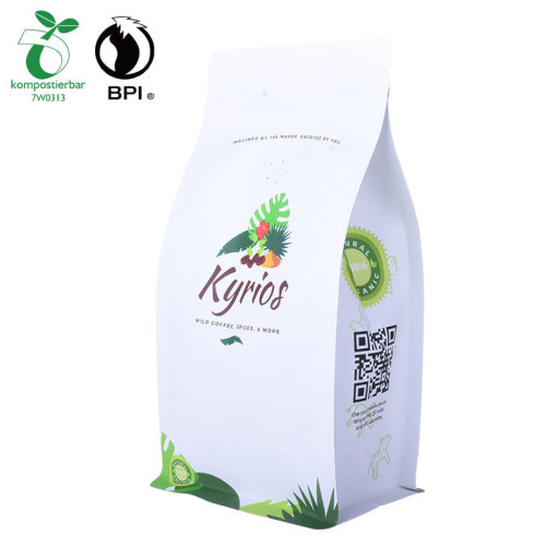 Coffee Packaging Companies Biodegradable Resealable Flat Bottom Pouches Bags