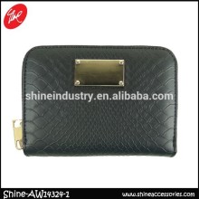 Fashion Black Lizard Grain Leather Wallet