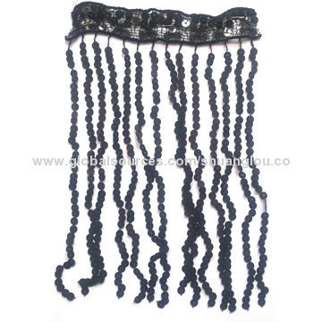 Black Sequin Fringe for Dancewear and Dance Costume, Various Design and Assorted Color