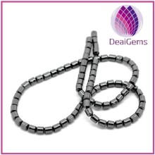 wholesale black cylinder design 5x4mm hematite beads