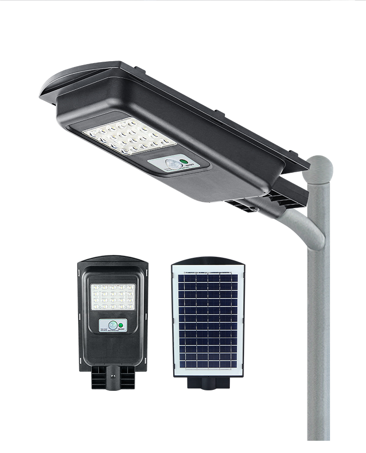 KCD high lumen pure aluminum housing waterproof ip65 led solar street light with pole