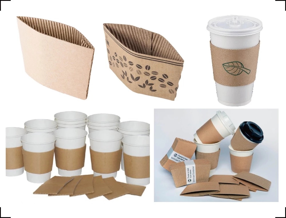 Custom printed corrugated board disposable cup holder paper coffee cup sleeve