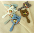 Cat Silicone Theitting speelgoed rammelaar met houten ring