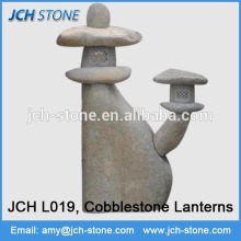 Cobblestone lanterns nature stone outdoor japanese lanterns