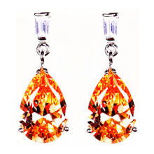 Cubic zirconia hoop earrings, drop-shaped, six colors are available