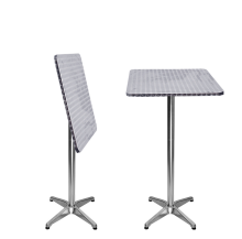 24 Inch Square Outdoor Folding Metal Bistro Table