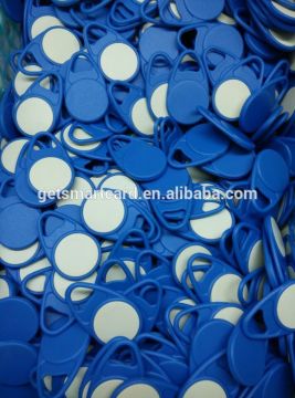 Plastic EM 125KHZ Keyfobs with double metal key ring