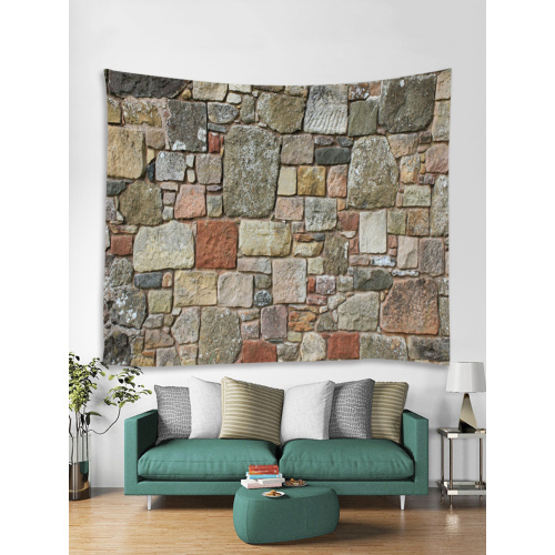 Colored Brick Wall Tapestry Stone Tapestry Wall Hanging Tapestry Polyester Natural Print for Livingroom Bedroom Home Dorm Decor