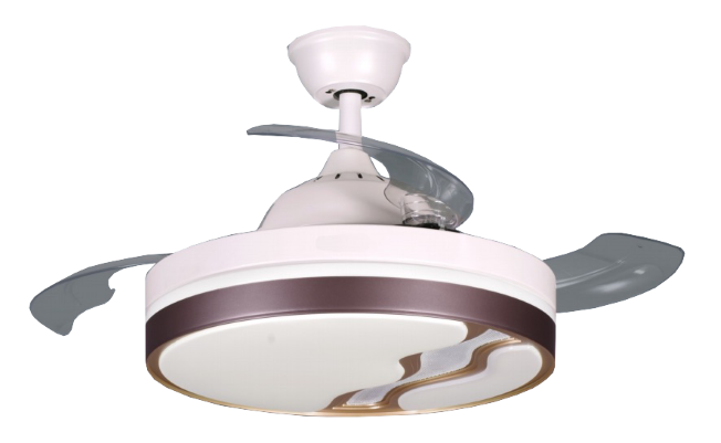 42-inch White Modern Ceiling Fan with 4-Blades